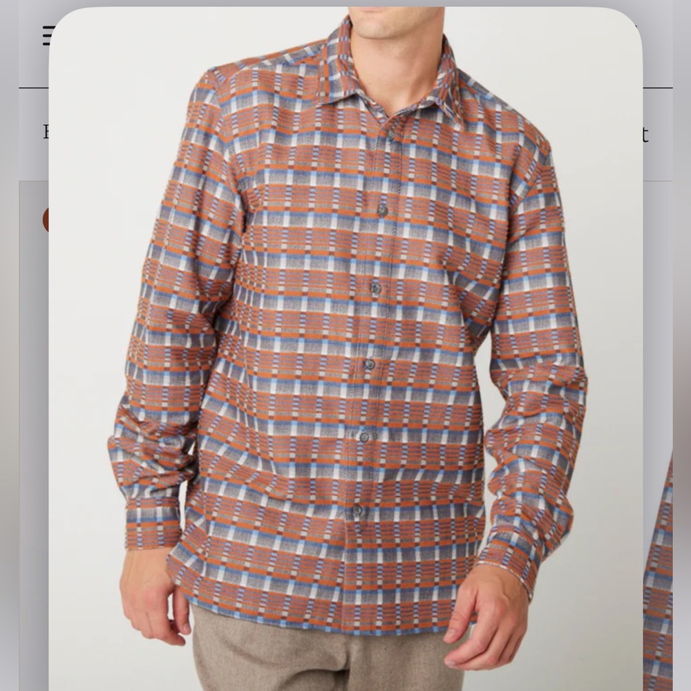 Peregrine Made in England Tilford Check Cotton Button-Up Shirt